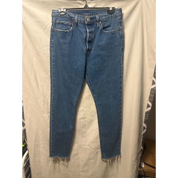 Levi Premium Denim Woman 501 S Skinny Button Fly Jeans Size 30 - Picture 1 of 9